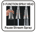 AA Faucet Brushed Nickel Stainless Steel Kitchen Faucet w/High Arc Pull-Down Sprayer (AR-D3411-B2)