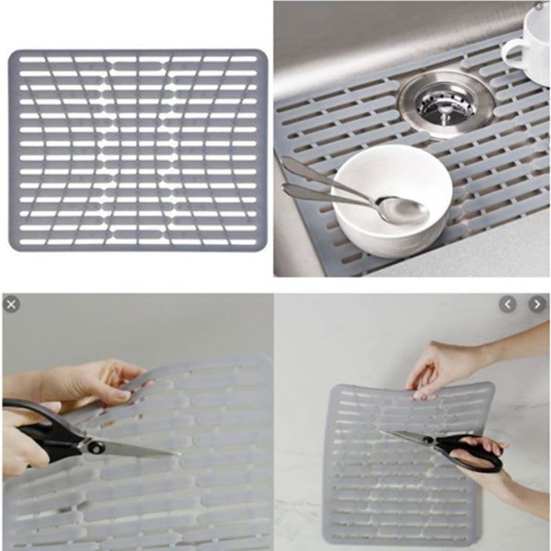 AA Faucet Decorative Kitchen Sink Dish Drying Mat/Grid (AR-SILBTMGRID-GY)