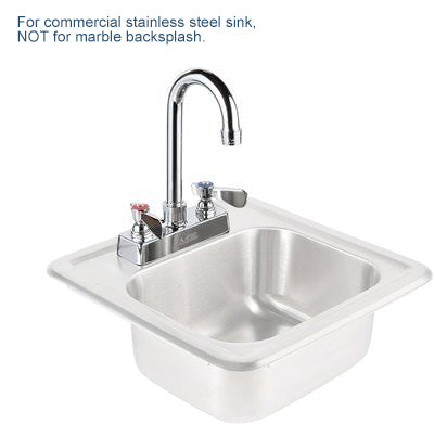 AA Faucet Copper 4-Inch Deck-Mount Faucet w/3-1/2" Gooseneck Spout for Hand Sink (AA-420G)