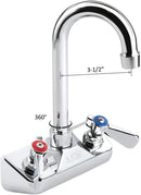 AA Faucet 4-Inch Wall-Mount Faucet w/3-1/2" Gooseneck Spout for Hand Sink (AA-410G)