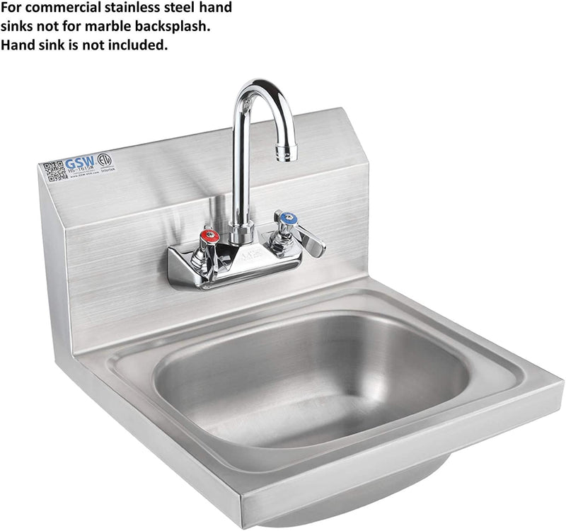 AA Faucet 4-Inch Wall-Mount Faucet w/3-1/2" Gooseneck Spout for Hand S