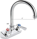 AA Faucet 4-Inch Wall-Mount Faucet w/6" Gooseneck Spout for Hand Sink (AA-412G)