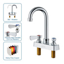 AA Faucet Copper 4-Inch Deck-Mount Faucet w/3-1/2" Gooseneck Spout for Hand Sink (AA-420C)