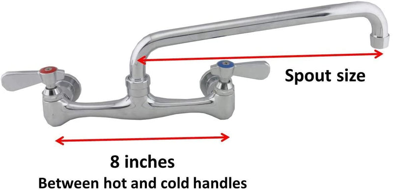 AA Faucet 8-Inch wall-Mount Commercial Duty Faucet w/10" Spout (AA-710G)