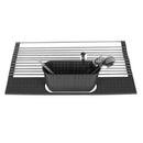 AA Faucet Black Stainless Steel Roll-Up Dish Drying Rack with Utensil Caddy (AR-28CM-BK)