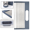 AA Faucet Grey Stainless Steel Roll-Up Dish Drying Rack with Utensil Caddy (AR-28CM-GY)