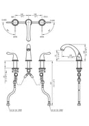 AA Faucet Brushed Nickel Stainless Steel 3 Holes Widespread Bathroom Faucet (AR-B0377-B)