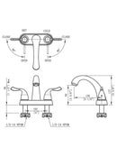 AA Faucet Stainless Steel Centerset Bathroom Faucet (AR-B3354-B)