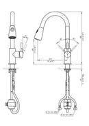 AA Faucet Brushed Nickel Stainless Steel Kitchen Faucet w/High Arc Pull-Down Sprayer (AR-D3411-B1)
