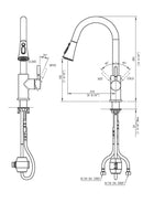 AA Faucet Brushed Nickel Stainless Steel Kitchen Faucet w/High Arc Pull-Down Sprayer (AR-D3411-B2)