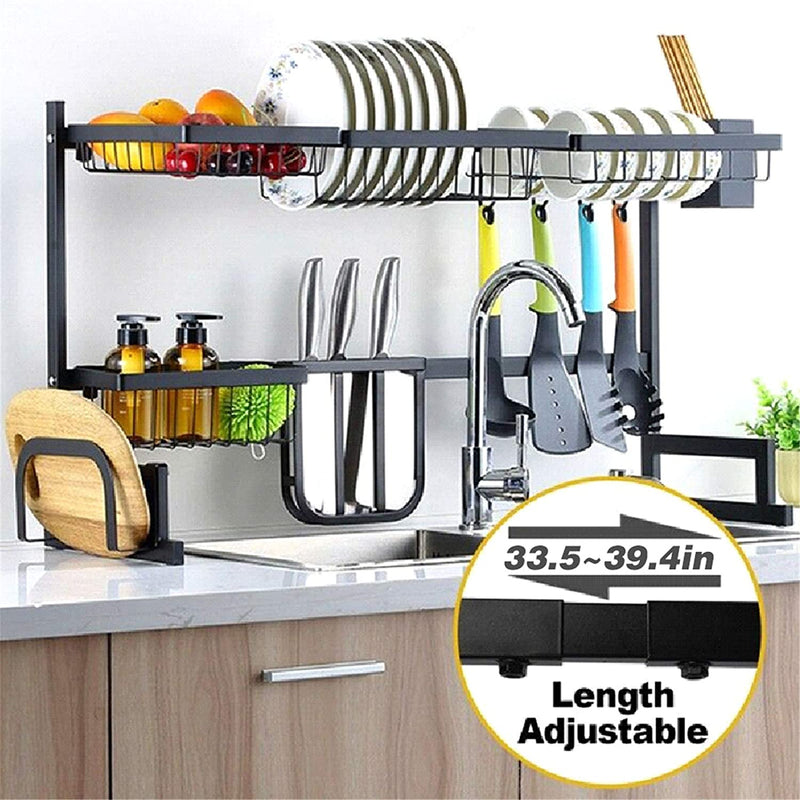 AA Faucet Stainless Steel 2-Tier Over The Sink Dish Drying Rack (AR-OVRSKDISHRK)