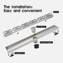 AA Faucet 24-Inch Linear Shower Drain Brushed Stainless Steel (AR-SHWRDRAIN-LN2)