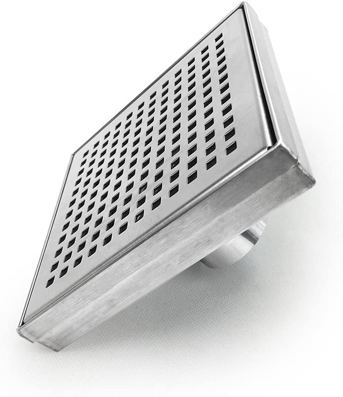 AA Faucet 5-Inch Brushed Stainless Steel Square Shower Drain (AR-SHWRDRAIN-SQ1)