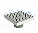 AA Faucet 5-Inch Brushed Stainless Steel Square Shower Drain (AR-SHWRDRAIN-SQ1)