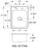 AA Faucet Drop In Hand Sink w/ Lead-free Faucet and Strainer (HS-1317IG)