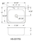 AA Faucet Drop-In Deck Mount Hand Sink with Lead-Free Faucet and Strainer (HS-2017IG)