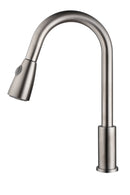 AA Faucet Brushed Nickel Stainless Steel Kitchen Faucet w/High Arc Pull-Down Sprayer (AR-D3411-B1)