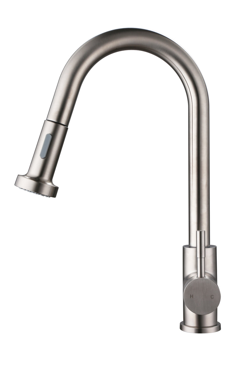 AA Faucet Stainless Steel Kitchen Faucet w/High Arc Pull-Down Sprayer  (AR-D3411-B)