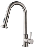 AA Faucet Stainless Steel Kitchen Faucet w/High Arc Pull-Down Sprayer  (AR-D3411-B)