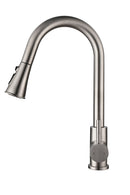 AA Faucet Brushed Nickel Stainless Steel Kitchen Faucet w/High Arc Pull-Down Sprayer (AR-D3411-B2)
