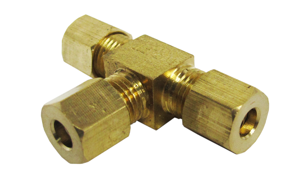 Brass Compression Fitting, 3/16 Tube to 1/8 NPT, Straight