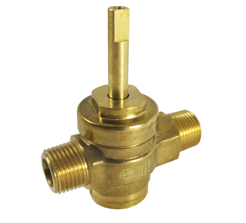 WR-GV Copper Gas Valve with Handle for Commercial Wok Range, ETL Approved, 1/2" NPT X 1/2" NPT 1/2 PSI